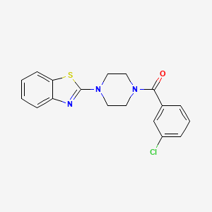 molecular formula C18H16ClN3OS B2509158 (4-(Benzo[d]thiazol-2-yl)piperazin-1-yl)(3-chlorophenyl)methanone CAS No. 681156-55-8