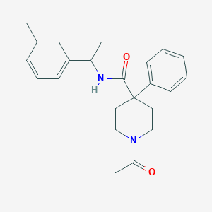 molecular formula C24H28N2O2 B2509159 N-[1-(3-Methylphenyl)ethyl]-4-phenyl-1-prop-2-enoylpiperidine-4-carboxamide CAS No. 2202198-05-6