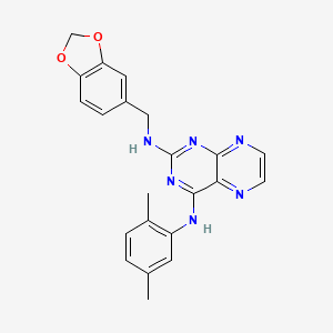 molecular formula C22H20N6O2 B2509163 N~2~-(1,3-benzodioxol-5-ylmethyl)-N~4~-(2,5-dimethylphenyl)pteridine-2,4-diamine CAS No. 946218-11-7
