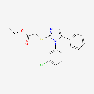 molecular formula C19H17ClN2O2S B2509168 2-(（1-(3-氯苯基)-5-苯基-1H-咪唑-2-基）硫代）乙酸乙酯 CAS No. 1207001-59-9