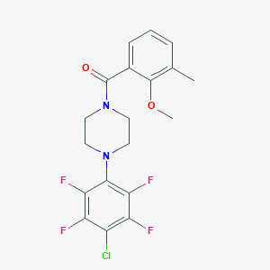 molecular formula C19H17ClF4N2O2 B250917 [4-(4-Chloro-2,3,5,6-tetrafluorophenyl)piperazin-1-yl](2-methoxy-3-methylphenyl)methanone 