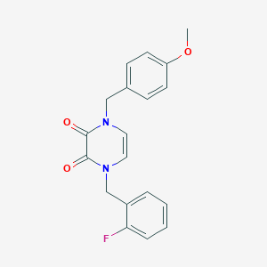 1-[(2-fluorophenyl)methyl]-4-[(4-methoxyphenyl)methyl]-1,2,3,4-tetrahydropyrazine-2,3-dione