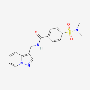 molecular formula C17H18N4O3S B2509189 4-(N,N-二甲基磺酰胺基)-N-(吡唑并[1,5-a]吡啶-3-基甲基)苯甲酰胺 CAS No. 1396855-08-5