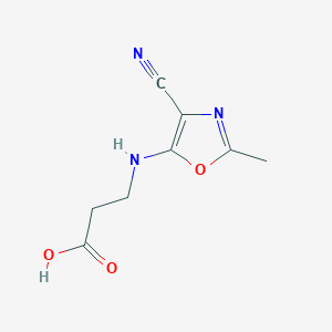 molecular formula C8H9N3O3 B2509198 3-[(4-Cyano-2-methyl-1,3-oxazol-5-yl)amino]propanoic acid CAS No. 1160047-66-4