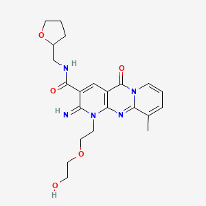 molecular formula C22H27N5O5 B2509200 1-(2-(2-羟乙氧基)乙基)-2-亚氨基-10-甲基-5-氧代-N-((四氢呋喃-2-基)甲基)-2,5-二氢-1H-二吡啶并[1,2-a:2',3'-d]嘧啶-3-甲酰胺 CAS No. 618383-68-9