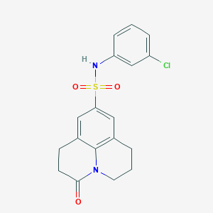 molecular formula C18H17ClN2O3S B2509206 N-(3-氯苯基)-3-氧代-1,2,3,5,6,7-六氢吡啶并[3,2,1-ij]喹啉-9-磺酰胺 CAS No. 898464-56-7