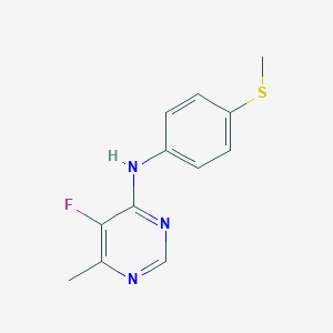 molecular formula C12H12FN3S B2509215 5-Fluoro-6-methyl-N-(4-methylsulfanylphenyl)pyrimidin-4-amine CAS No. 2415523-94-1