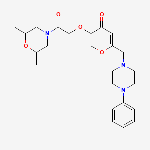 5-(2-(2,6-dimethylmorpholino)-2-oxoethoxy)-2-((4-phenylpiperazin-1-yl)methyl)-4H-pyran-4-one