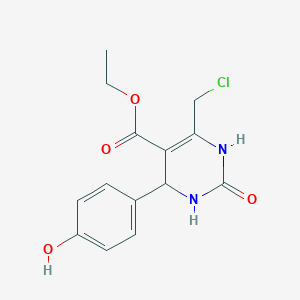 molecular formula C14H15ClN2O4 B2509219 Ethyl 6-(chloromethyl)-4-(4-hydroxyphenyl)-2-oxo-1,2,3,4-tetrahydropyrimidine-5-carboxylate CAS No. 262296-55-9
