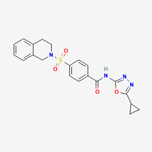 N-(5-cyclopropyl-1,3,4-oxadiazol-2-yl)-4-((3,4-dihydroisoquinolin-2(1H)-yl)sulfonyl)benzamide