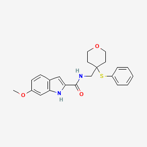 6-methoxy-N-((4-(phenylthio)tetrahydro-2H-pyran-4-yl)methyl)-1H-indole-2-carboxamide