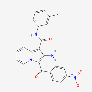 molecular formula C23H18N4O4 B2509231 2-amino-3-(4-nitrobenzoyl)-N-(m-tolyl)indolizine-1-carboxamide CAS No. 903312-28-7