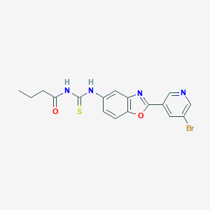 molecular formula C17H15BrN4O2S B250924 N-{[2-(5-bromopyridin-3-yl)-1,3-benzoxazol-5-yl]carbamothioyl}butanamide 
