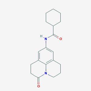molecular formula C19H24N2O2 B2509240 N-(3-oxo-1,2,3,5,6,7-hexahydropyrido[3,2,1-ij]quinolin-9-yl)cyclohexanecarboxamide CAS No. 898411-98-8