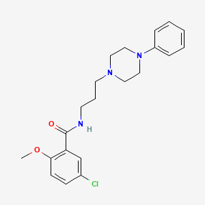 molecular formula C21H26ClN3O2 B2509246 5-chloro-2-methoxy-N-[3-(4-phenylpiperazin-1-yl)propyl]benzamide CAS No. 1049473-93-9