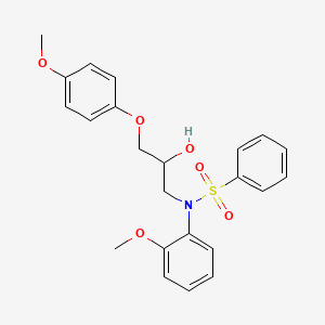 N-[2-hydroxy-3-(4-methoxyphenoxy)propyl]-N-(2-methoxyphenyl)benzenesulfonamide