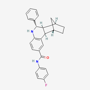 molecular formula C27H25FN2O B2509253 (1S,2R,10S,11S,12R)-N-(4-Fluorophenyl)-10-phenyl-9-azatetracyclo[10.2.1.02,11.03,8]pentadeca-3(8),4,6-triene-5-carboxamide CAS No. 2416218-93-2