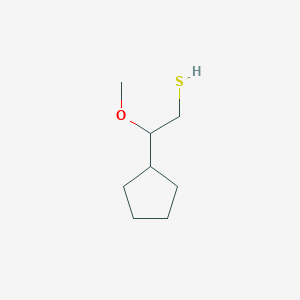 molecular formula C8H16OS B2509265 2-cyclopentyl-2-methoxyethane-1-thiol CAS No. 2303384-64-5