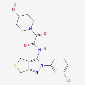 N-[2-(3-chlorophenyl)-4,6-dihydrothieno[3,4-c]pyrazol-3-yl]-2-(4-hydroxypiperidin-1-yl)-2-oxoacetamide