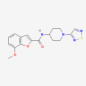 molecular formula C17H18N4O3S B2509268 N-(1-(1,2,5-噻二唑-3-基)哌啶-4-基)-7-甲氧基苯并呋喃-2-甲酰胺 CAS No. 2034609-10-2