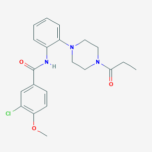molecular formula C21H24ClN3O3 B250927 3-chloro-4-methoxy-N-[2-(4-propanoylpiperazin-1-yl)phenyl]benzamide 