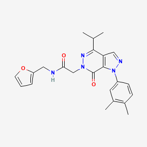 molecular formula C23H25N5O3 B2509271 2-(1-(3,4-dimethylphenyl)-4-isopropyl-7-oxo-1H-pyrazolo[3,4-d]pyridazin-6(7H)-yl)-N-(furan-2-ylmethyl)acetamide CAS No. 946204-59-7