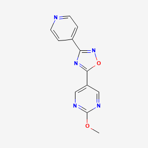 molecular formula C12H9N5O2 B2509274 5-(2-Methoxypyrimidin-5-yl)-3-(pyridin-4-yl)-1,2,4-oxadiazole CAS No. 2034329-30-9