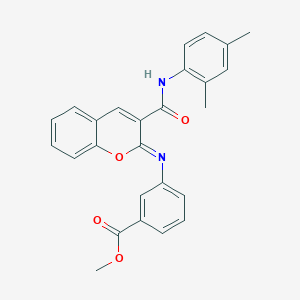 molecular formula C26H22N2O4 B2509277 methyl 3-({(2Z)-3-[(2,4-dimethylphenyl)carbamoyl]-2H-chromen-2-ylidene}amino)benzoate CAS No. 1327182-67-1