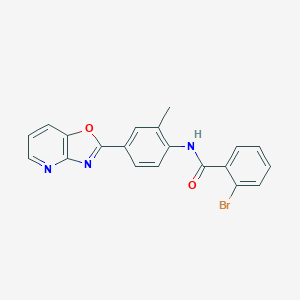 molecular formula C20H14BrN3O2 B250928 2-bromo-N-(2-methyl-4-[1,3]oxazolo[4,5-b]pyridin-2-ylphenyl)benzamide 