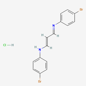 molecular formula C15H13Br2ClN2 B2509280 (3-(4-Bromophenylamino)prop-2-enylidene)4-bromophenylamine hydrochloride CAS No. 93836-95-4