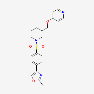 molecular formula C21H23N3O4S B2509281 2-Methyl-4-[4-[3-(pyridin-4-yloxymethyl)piperidin-1-yl]sulfonylphenyl]-1,3-oxazole CAS No. 2380190-74-7