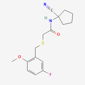 molecular formula C16H19FN2O2S B2509282 N-(1-cyanocyclopentyl)-2-{[(5-fluoro-2-methoxyphenyl)methyl]sulfanyl}acetamide CAS No. 1355857-97-4