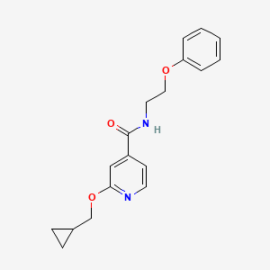 molecular formula C18H20N2O3 B2509286 2-(环丙基甲氧基)-N-(2-苯氧基乙基)异烟酰胺 CAS No. 2034359-22-1