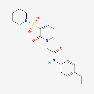 molecular formula C20H25N3O4S B2509288 N-(4-乙基苯基)-2-(2-氧代-3-(哌啶-1-磺酰基)吡啶-1(2H)-基)乙酰胺 CAS No. 1251704-43-4