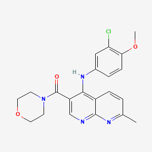 molecular formula C21H21ClN4O3 B2509298 (4-((3-Chloro-4-methoxyphenyl)amino)-7-methyl-1,8-naphthyridin-3-yl)(morpholino)methanone CAS No. 1251627-03-8