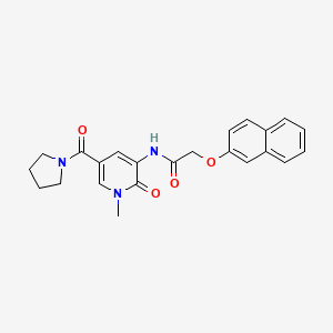 molecular formula C23H23N3O4 B2509301 N-(1-methyl-2-oxo-5-(pyrrolidine-1-carbonyl)-1,2-dihydropyridin-3-yl)-2-(naphthalen-2-yloxy)acetamide CAS No. 1207049-18-0
