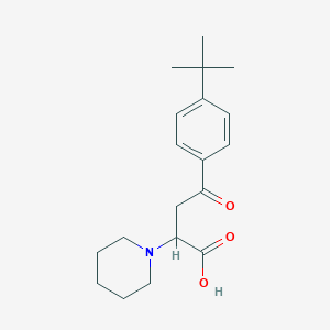 molecular formula C19H27NO3 B2509304 4-[4-(Tert-butyl)phenyl]-4-oxo-2-piperidinobutanoic acid CAS No. 329078-78-6