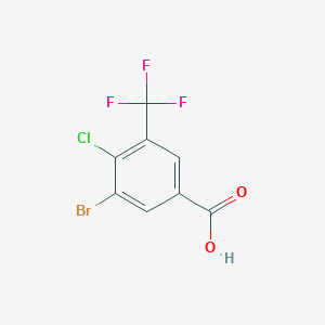 molecular formula C8H3BrClF3O2 B2509319 3-Bromo-4-chloro-5-(trifluoromethyl)benzoic acid CAS No. 2386483-96-9