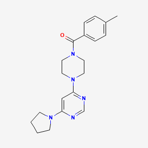 molecular formula C20H25N5O B2509321 (4-(6-(Pyrrolidin-1-yl)pyrimidin-4-yl)piperazin-1-yl)(p-tolyl)methanone CAS No. 1210491-99-8