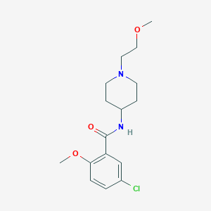 molecular formula C16H23ClN2O3 B2509325 5-Chloro-2-methoxy-N-[1-(2-methoxyethyl)piperidin-4-YL]benzamide CAS No. 1421523-37-6