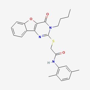molecular formula C24H25N3O3S B2509328 2-[(3-丁基-4-氧代-3,4-二氢[1]苯并呋喃[3,2-d]嘧啶-2-基)硫代]-N-(2,5-二甲苯基)乙酰胺 CAS No. 899941-06-1