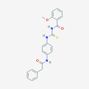 molecular formula C23H21N3O3S B250933 2-methoxy-N-({4-[(phenylacetyl)amino]phenyl}carbamothioyl)benzamide 