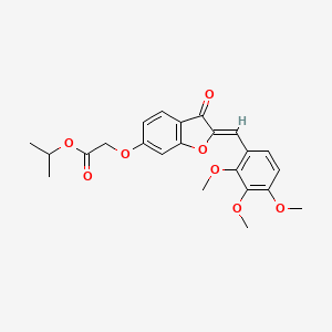 molecular formula C23H24O8 B2509330 (Z)-异丙基2-((3-氧代-2-(2,3,4-三甲氧基苄亚叉）-2,3-二氢苯并呋喃-6-基)氧基)乙酸酯 CAS No. 622806-48-8