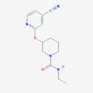molecular formula C14H18N4O2 B2509341 3-((4-cyanopyridin-2-yl)oxy)-N-ethylpiperidine-1-carboxamide CAS No. 2034432-66-9