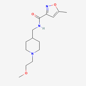 molecular formula C14H23N3O3 B2509346 N-((1-(2-methoxyethyl)piperidin-4-yl)methyl)-5-methylisoxazole-3-carboxamide CAS No. 1209279-30-0