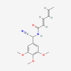 molecular formula C17H20N2O4 B2509347 (2E,4E)-N-[cyano-(3,4,5-trimethoxyphenyl)methyl]hexa-2,4-dienamide CAS No. 1311999-83-3