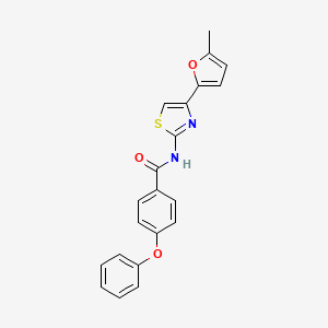 molecular formula C21H16N2O3S B2509348 N-[4-(5-methylfuran-2-yl)-1,3-thiazol-2-yl]-4-phenoxybenzamide CAS No. 441290-40-0