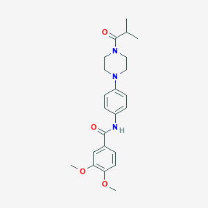 molecular formula C23H29N3O4 B250935 N-[4-(4-isobutyryl-1-piperazinyl)phenyl]-3,4-dimethoxybenzamide 