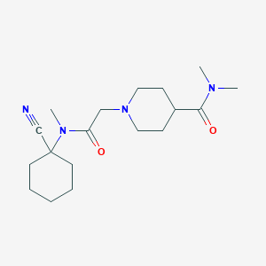 molecular formula C18H30N4O2 B2509358 1-{[(1-cyanocyclohexyl)(methyl)carbamoyl]methyl}-N,N-dimethylpiperidine-4-carboxamide CAS No. 1083184-46-6
