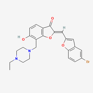 (2Z)-2-[(5-bromo-1-benzofuran-2-yl)methylidene]-7-[(4-ethylpiperazin-1-yl)methyl]-6-hydroxy-1-benzofuran-3(2H)-one